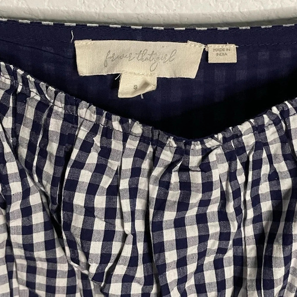 Anthropologie Forever that Girl Blue Plaid Gingham Puff Sleeve Mini Dres… - Picture 7 of 9